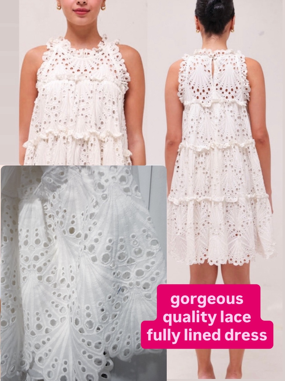 NWT! Chloé style elegant lace fully lined  by Paris designer Charina Sarte